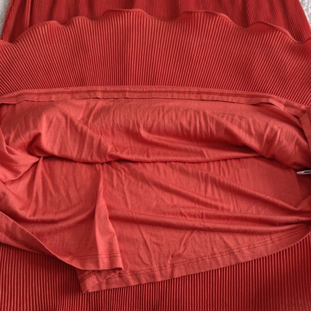 NWOT Sunday In Brooklyn XXS Ridged Orange Sleeveless Dress - Picture 9 of 17